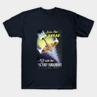 RNZAF Royal New Zealand Air Force WW2 Poster Vintage T-Shirt